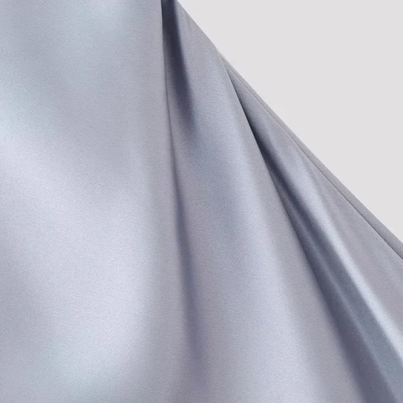 Silver Satin Midi Dress - Picture 6 of 8